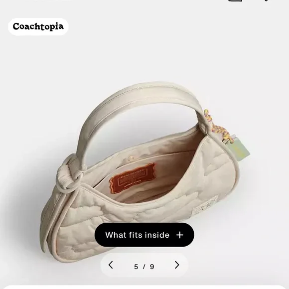 Coach Beige Cloud Quilted Shoulder Bag - Picture 4 of 5